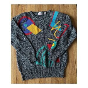 JBJ Sportswear Vintage Cosby Patterned Sweater Size Small
